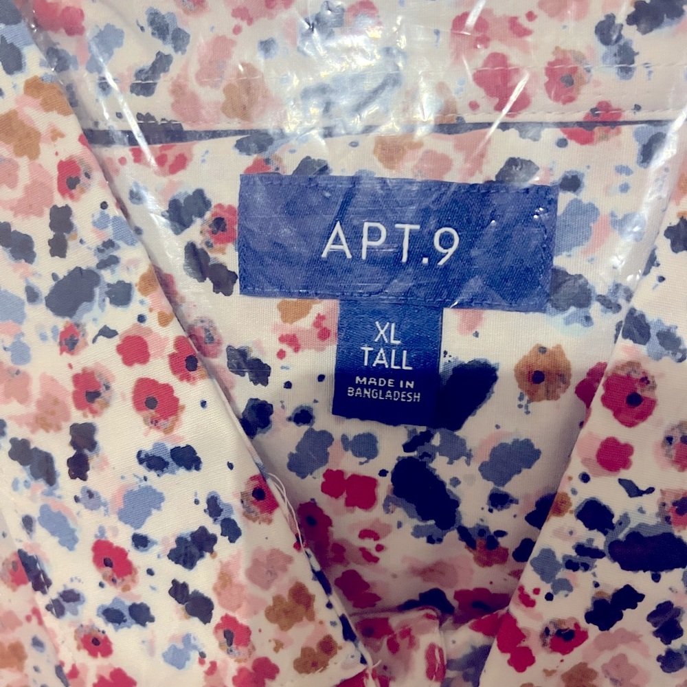 Big&Tall APT. 9 Stretch Poplin Button Down Shirt XL, NWT - Picture 2 of 5